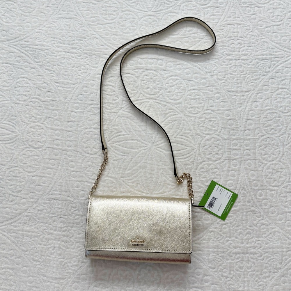 Kate Spade Cameron Street Corin Leather Crossbody Wallet, Gold‎